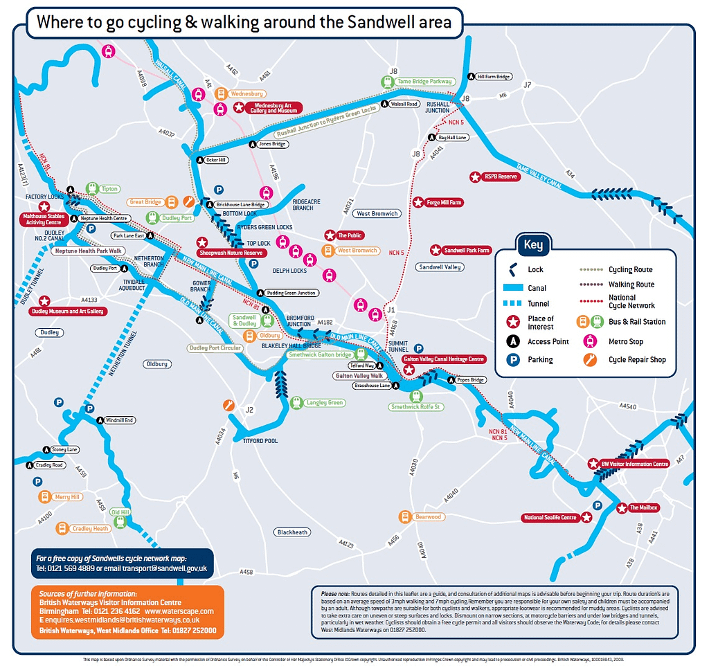 sandwell valley cycling and walking route map